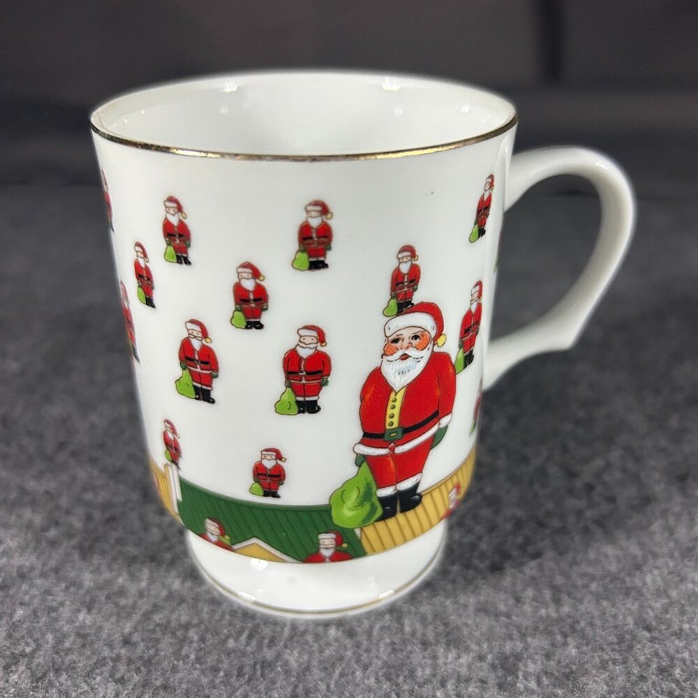 Vintage Geo Z. Lefton‎ Santa Claus Mug 1984 #04328 Christmas Santa Hand Painted